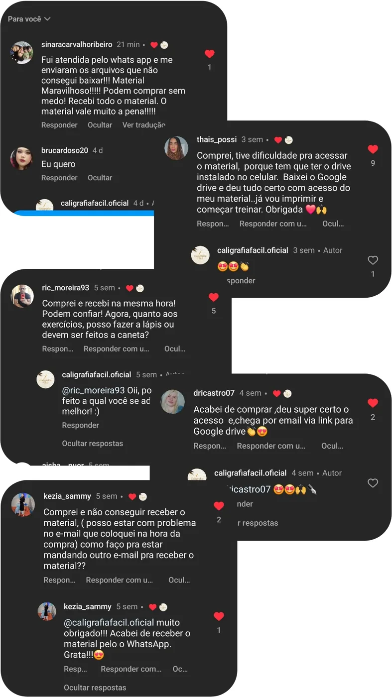 Comentarios positivos de alumnos