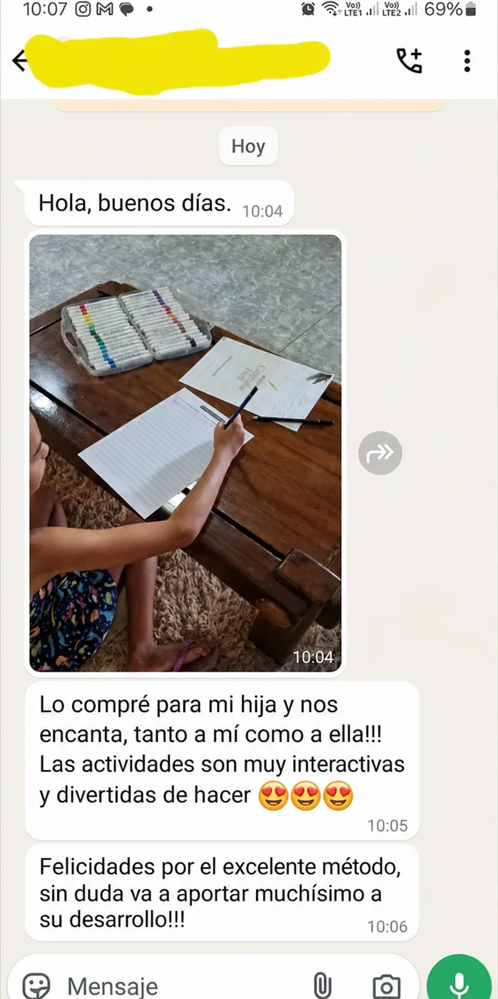 Mensaje de una mamá que practica con su hija